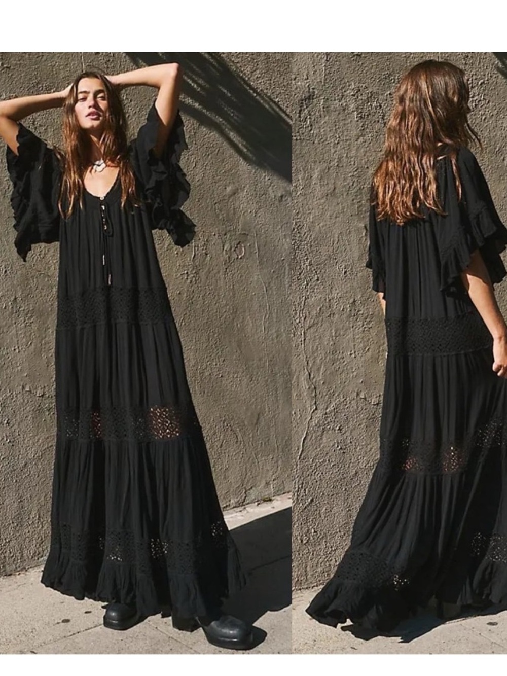 Free People Dream On black maxi dress